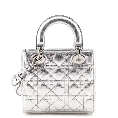 silver dior lady bag